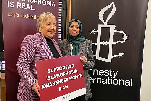Christine supporting Islamophobia Awareness Month