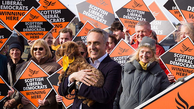 Alex Cole-Hamilton at the 2026 Scottish Lib Dem campaign launch