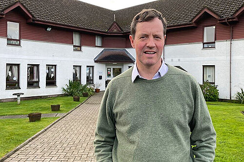 Councillor Angus MacDonald pictured at Moss Park Care Home